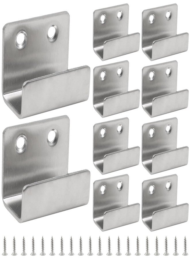 Murtenze 10Pack Tile Hanger Stainless Steel Wall Hanger Fastener Bracket, Wall Hook Picture Frame Fixing Brackets Hooks with Mounting Screws for Ceramic Tile Display(Inner Width 20mm/0.79") - Image 1